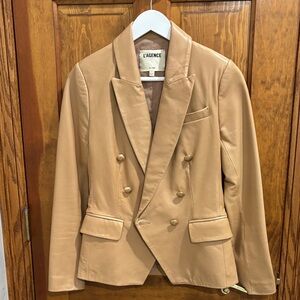 L'AGENCE Camel Double-Breasted Blazer